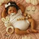 SCOM Reborn Baby Dolls Black Boy- 18 Inch Realistic Newborn Dolls Newborn Baby Dolls African American Real Life Baby Gift for Kids Age 3