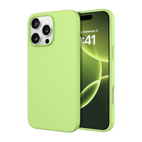 Case for iPhone 16 Pro Max 6.9'' Smooth Liquid Silicone Soft Gel Rubber Microfiber Lining Cushion Cover Shockproof Protective Phone Cases Compatible with iPhone 16 Pro Max-Avocado Green