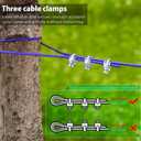 Heavy Duty Aerial Dog Tie Out Trolley System for Small to Large Dogs - Run Cable 100ft /75ft Zipline with 10ft Runner Cable Great for Yard (Blue, 100 ft for one Dogs up to 300 lbs)