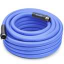 Kotto Heavy Duty 100ft Garden Hose, 5/8" All-Weather Water Hose with Crush-Resistant Brass Fittings, 600 PSI Burst Proof, Kink & Leak Resistant, Blue