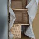 Diaper Caddy Organizer, Hand Rattan Nursery Storage Basket for Baby Essentials, Baby Changing Table Organizer Perfect Nursery Assistant (Solid Rattan, M)