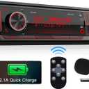Single Din Stereo Marine Radio: Bluetooth Car Audio Receivers with Digital LCD Display | FM AM Car Radio | USB/SD/AUX/MP3 Player | 2.1A Quick Charge | APP Remote