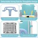 Multifunctional Toddler Swing, Foldable Baby Swing Outdoor & Indoor Use, Easily Installable and Storable (Blue)