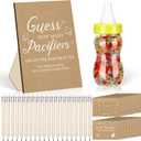 Syhood Kraft Baby Shower Games Guess How Many Pacifiers Rustic Game Sign 50 Small Guessing Games 20 HB Pencils 750 ml Milk Bottle 400 Acrylic Pacifiers Decorations Guests Gender Reveal Party Favors