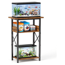 10 Gallon Fish Tank Stand with Storage Shelves, 3-Tier Aquarium Stand with Rust-Proof Metal Frame, Heavy Duty Waterproof Reptile Turtle Tank Stand for Home Office Up to 150LBS, 21.5" L x 11.5" W x 30" H, Rustic BrownAmazon's Choice