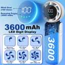 Portable Handheld Turbo Fan, 100 Gear Wind, 3-IN-1 Foldable Personal Handheld Mini Fan with Air Turbo Cooling, 3600mAh Battery Operated Fans Rechargeable for Travel Working Outdoor Activities (White)