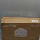 Tiny Land Kids Tent with Mat and Star Lights, Indoor Playhouse for Toddlers, 57"x36"x52" Large Reading Nook for Girls & Boys, Modern Bed Canopy for Kids Room (Cream)