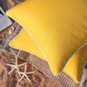 Phantoscope Pack of 2 Outdoor Waterproof Solid Throw Decorative Pillow Cover Decorative Square Outdoor Pillows Cushion Case Patio Pillows for Couch Tent Sunbrella (20''x20'', Yellow)