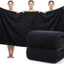 REDKISS Pack of 2 Jumbo Bath Sheets, 40 x 80 Inches Microfiber Bath Towels for Bathroom, Extra Large & Lightweight, Quick-Dry, Super Soft & Highly Absorbent, Perfect to Wrap Yourself in, Black