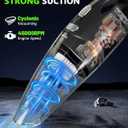 Handheld Vacuum Cordless, Rechargeable Car Vacuum Cleaner with Multiple Attachments, Portable Hand Held Vacuum Suction Power, Mini Vacuum for Car, Home, Pet Hair, Office, Desk, Keyboards Black Silver