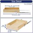 Pull Out Cabinet Organizer, 13.5 in W x 21 in D Solid Wood Slide Out Drawer, Soft Close Sliding Shelf, Bottom or Side Mount for Kitchen Pantry Bathroom, Fits 14.5 in Cabinet Opening