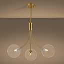 3-Light Modern Kitchen Chandelier,Gold Island Lights with Clear Glass Shade,Perfect Dining Room Lights for Kitchen Island, Living Room,Bedroom,Or Foyer Entryway,25.2 Inch,G9 Bulb