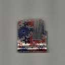 Outus 100 Pcs Patriotic Labor Veterans Day Celllo Treat Bags Bulk 4th of July Goodie Blue Red USA Star Candy Cellophane Plastic Bag with 100 Silver Twist Tie for American Party Supplies Favor Gift