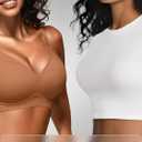 Jelly Bras for Women - S-2XL Seamless Wireless Padded Bralette with Support, Comfy Everyday T-Shirt Bra No Underwire (XXL)