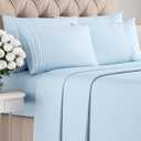 Queen 6 Piece Sheet Set - Comfy Breathable & Cooling - Ultra-Soft Hotel Luxury Bedding Set with 8-16 Inch Deep Pockets - 1 Flat & 1 Fitted Sheet & 4 Pillowcases - Wrinkle Free & Easy Care - Baby Blue , Size: Queen