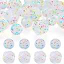 Beadthoven 20pcs Christmas Confetti Silicone Beads, 15mm Glitter Assorted Silicone Beads for Keychain Making Colorful Dots Rubber Spacers for DIY Pens Lanyard Bracelet Jewelry Making Halloween