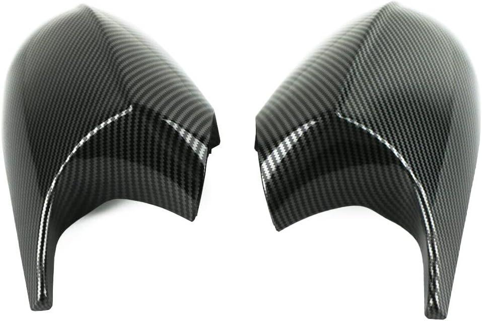 Side Mirror Caps Covers Compatible with BMW E90 E91 2008-2011, E92 E93 E81 E82 E87 E88 LCI Door Rear View Mirror Cap Replacement for 328i 335i, Horn-style, Carbon Fiber Pattern