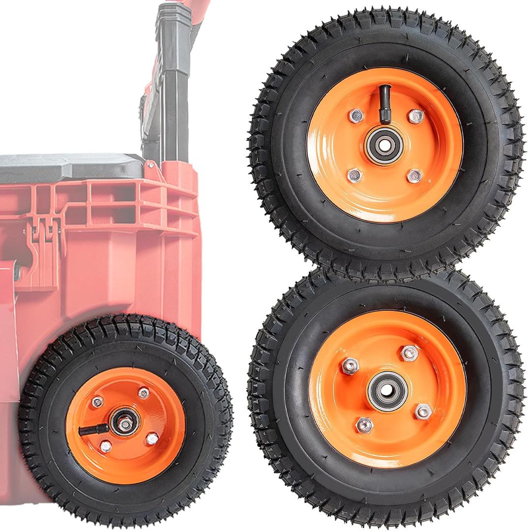 2Pcs Packaout Wheels Compatible with Mil.waukee Rolling Tool Box 48-22-8426, 9 Inch Packout Replacement Wheel Kit, Alloy Wheels Strong and Not Easy to Crack, Can Roll Smoothly on Various Terrains