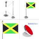 3 x WXTWK 2 Pack Jamaica Flag Jamaican Desk Flag Small Mini Jamaican Table Flags With Stand Base,Home Office Festival Events Celebration Decorations