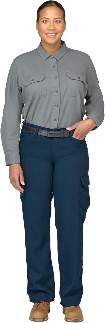 Bulwark FR Womens Lightweight FR Cargo Pant (10, Navy)
