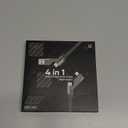 SHEZI 4-in-1 [Upgraded] USB C Cable 10FT Compatible with Lightning Cable 90 Degree, Long Fast Charging Flat Nylon Braided for iPhone 16/15 Charger Cord, Multi Charging Combo with L/USB C/USB A Ports (Grey)