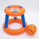 Inflatable Pool Basketball Hoop Floating Or Poolside Game Giant Shootball Multiple Scoring Ports For Kids & Adults Swimming Splash Hoops With Water Basketball Pools Toy Outdoor Summer Hoops