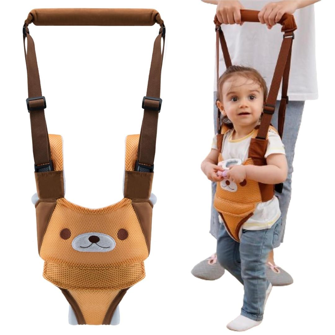 Baby Walking Harness, Handheld Kids Walker Helper, New Upgrade Breathable and Adjustable Toddler Infant Walker Harness Assistant Belt with Instructions for 7-24 Month (Yellow Breathable)