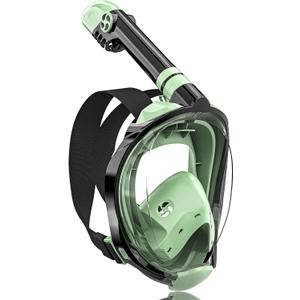 QingSong Full Face Snorkel Mask for Adults, Snorkeling Gear with Camera Mount, 180 Degree Panoramic View Snorkel Set Anti-Fog Anti-Leak (Small/Medium, Army green) QingSong Full Face Snorkel Mask for Adults, Snorkeling Gear with Camera Mount, 180 Degree Panoramic View Snorkel Set Anti-Fog Anti-Leak (Small/Medium, Army green)