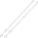 2 Pack Tension Curtain Rod 15.7-28 Inch, Small Short Adjustable Extendable Spring Loaded Rods for Windows Cabinet Blinds Closet Bedroom Kitchen Bathroom Door No Drilling, White