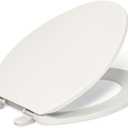 Kohler K-20110-96 Brevia Elongated Toilet Seat with Grip-Tight Bumpers, Quiet-Close Seat, Quick-Attach Hardware, Biscuit