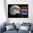 Large Motivational Wall Art For Office Men Bald Eagle Success Quotes Canvas Print Framed Patriotic Inspirational Poster For Living Room Garage Decor Get Better Statement Art 36x24 Inch