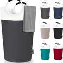 LilyFantasy 100L Laundry Basket, Collapsible Laundry Hamper with Padded Handles, Waterproof Laundry Bag, Tall Clothes Hamper Stand Up Well, Foldable Laundry Baskets for Easy Storage(Grey)