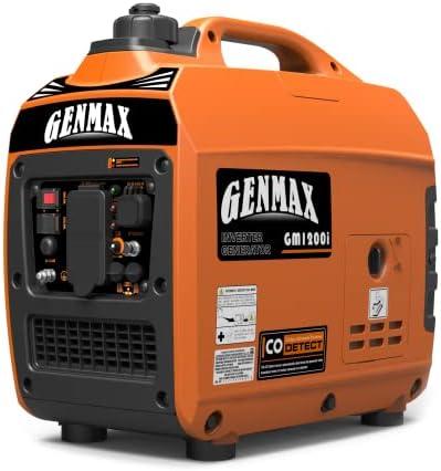 GENMAX Portable Generator，1200W Ultra-Quiet Gas Engine, EPA Compliant, Eco-Mode Feature, Ultra Lightweight for Backup Home Use & Camping (GM1200i)