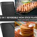 Raclette Table Grill, CUSIMAX Electric Grill, Indoor Grill Korean BBQ Grill With 2 in 1 Reversible Non-stick Plate, Crepe Maker with Adjustable temperature control, 8 Raclette Pans & Wooden Spatulas