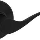 Kwikset Balboa Interior Passage Door Handle, Lever For Closet and Hallway Doors, Reversible Non-Locking Handle Lever, Matte Black