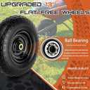 4.00-6" Tire Flat Free 13" x 3.5" (1Pcs) Universal Solid Wheelbarrow Tire with 5/8" and 3/4" Bearings 1.77 Hub Centered, for 4.00-6, 3.50/2.50-8, Wheelbarrow Wheels