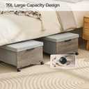 Under Bed Storage with Wheels,Under Bed Drawers Heavy Duty, 2 Packs, Wooden Under Bed Storage Containers Organizer, Metal Frame, Patented Design (Triple Size, Grey)