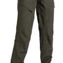 Singbring Women's Athletic Hiking Cargo Joggers Pants Outdoor Workout Lightweight Quick Dry UPF 50 Zipper Pockets, XL