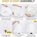 Scalloped Lamp Shades Set of 2, White Lamp Shade with Petal Edge Braid, 6.1"Top x 13"Bottom x 9.6"High, Bell Lamp Shades for Table Lamps Floor Lamps, Spider, Harp Holders Included, Easy Assembly