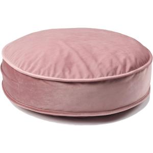 Round Floor Pillow Cover Velvet Throw Seating Pouf Yoga Meditation Cushion Plush Case Reading Room Decor Cover Only (19.7IN, Dusty Rose)