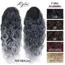 Ombre Gray Ponytail hairpiece for black women Drawstring Long Curly Pony Tail Hair Extainson Fake Ponytail Extensions Gray Drawstring Ponytail for Black Women(Sliver Gray mix 6 OZ)