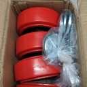 Nefish 5" X 2" Caster Wheels, Polyurethane on Polyolefin Core Wheel with Double Ball Bearing and Dust Cover 1/2" Bore Heavy Duty Replacement Caster Wheels 3200 lbs Capacity Set of 4