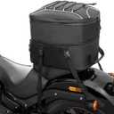 KEMIMOTO Motorcycle Tail Bag, Dual Use Motorcycle Rear Seat Bag with Waterproof Rain Cover, 25L-45L Expandable Motorbike Helmet Bag Luggage Storage Backpack