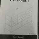 Dresser with Charging Station, Black Dresser for Bedroom with 10 Drawers, TV Stand Storage with LED Light for 55" TV, Fabric with PU Finish, Morden Chest of Drawers for Bedroom, Closet (11.8"D x 47.2"W x 30.7"H (10 Drawers))