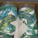 LVTXIII 2 Pack Outdoor High Back Cushions, 22" W x 20" D Tufted Seat and Back Chair Cushion with Ties, Fluffy Patio Replacement Rocking Chair Cushion for Outdoor Furniture Use, Lush Leaf Jungle, 44"x22"x4"