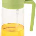 TrendPlain 16oz/470ml Glass Olive Oil Sprayer for Cooking  2 in 1 Olive Oil Dispenser Bottle for Kitchen Gadgets and Air Fryer Accessories, Salad, BBQ - Green