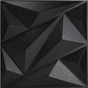 Art3dwallpanels 3D Wall Panels Diamond PVC, Black, 19.7" x 19.7"
