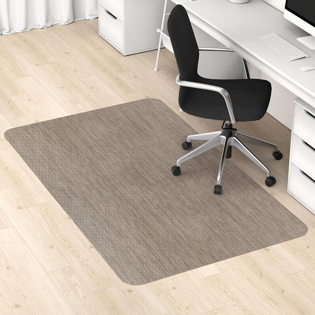 Blvornl Office Chair Mat for Hardwood Floor, 36" x 48" Desk Chair Mat for Hard Wood and Tile Floor, Large Anti-Slip Hard Floor Protector Rolling Chair Mat, PVC Mat Desk Rug for Office Home, Dark Brown