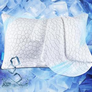 Queen Size Cooling Fiber Pillowcase (1 Pack)  Luxury, fits Hotel, Memory Foam & Down Pillows. Smooth Zipper, Cool for hot Sleepers, Machine Washable. (White)