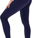 High Waisted Leggings for Women - No See Through Tummy Novelty Workout Yoga Pants with Pockets Reg & Plus Navy Blue
(Large-X-Large)
